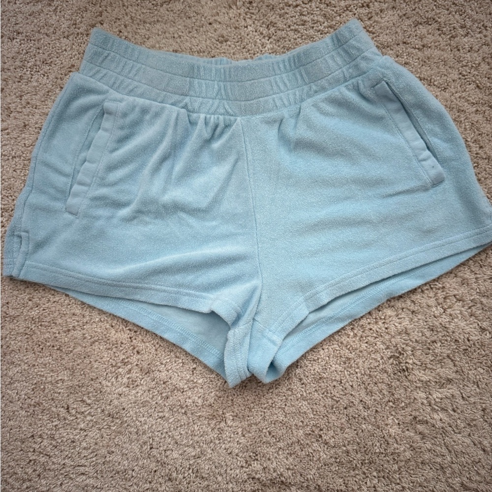 OFFLINE by Aerie Light Blue Terry Cloth Shorts | Size Small